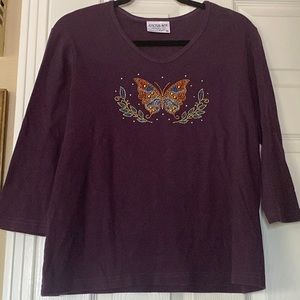 🦋 2 for $20 sale NWOT Cactus Bay V neck 3/4 sleeve shirt top XL